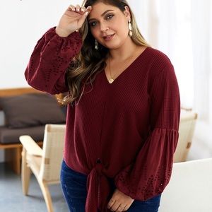 Burgundy Knot Top